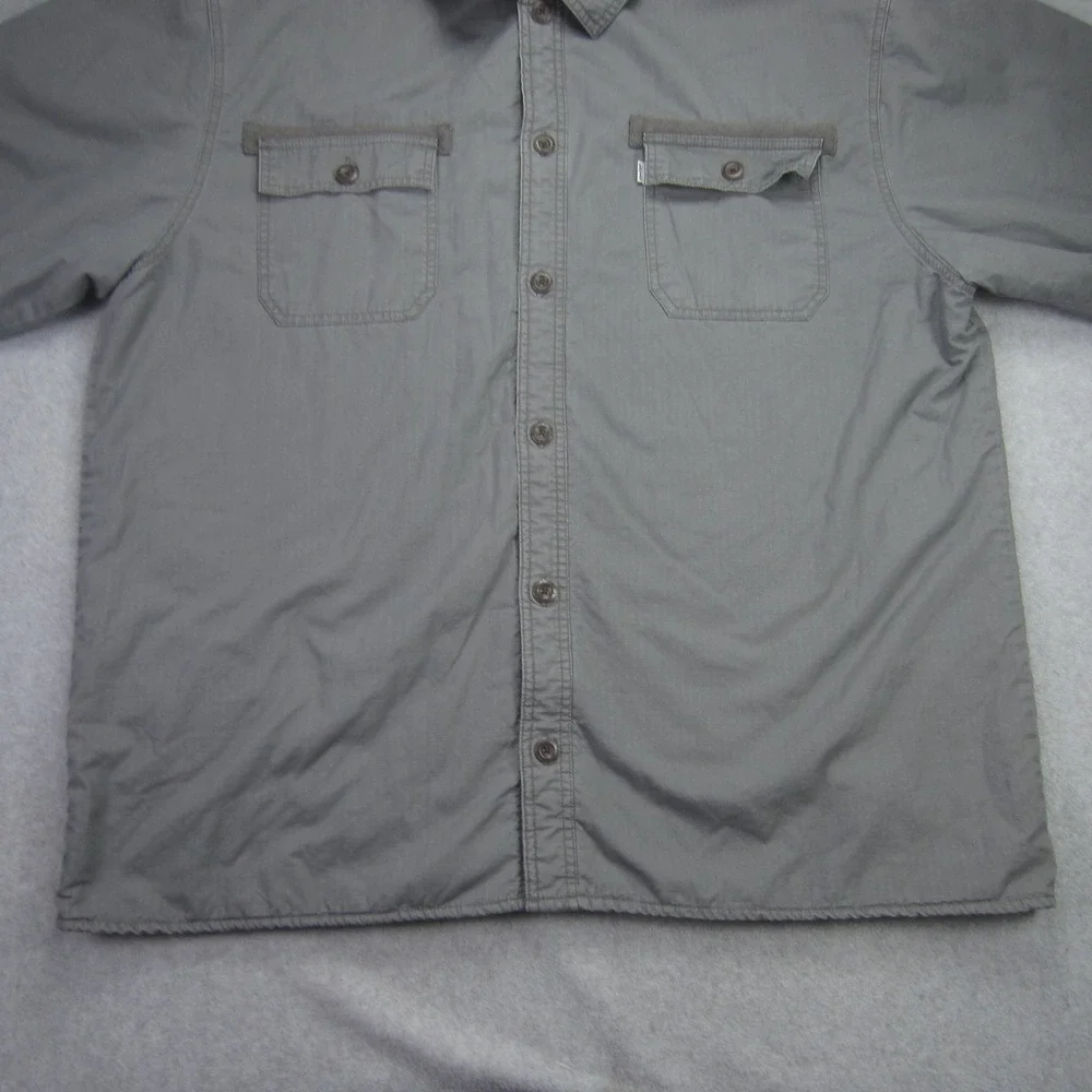 Levis Jacket Mens‎ XXL Gray Sherpa Lined Trucker Coat Button Up Workwear - Picture 5 of 16